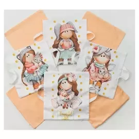 Набор наволочек крошка Я "Принцесса тиффани" цв. белый/коралловый 35*35 см-8 шт, сатин