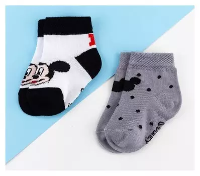 Набор носков микки маус, 2 пары, 6-8 см