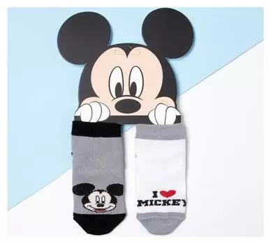 Набор носков микки маус, 2 пары, 8-10 см