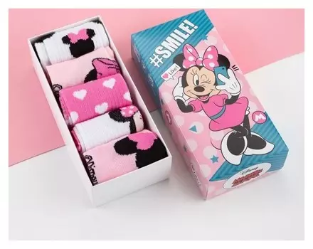 Набор носков "Smile" минни маус, 5 пар, 18-20 см