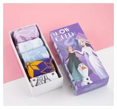 Набор носков "Snow Queen" холодное сердце, 5 пар, 16-18 см