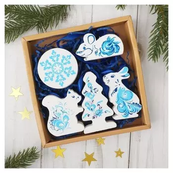 Набор ёлочных игрушек "Зимние узоры" 5 деталей