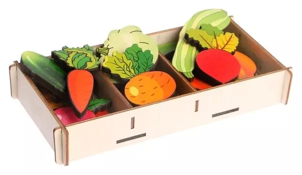 Набор «Овощи на магнитах» в коробке, 16 деталей