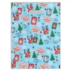Набор пакетов "Новогодняя почта", с вырубной ручкой по 20 шт, голубая, 30х40 см, 50 мкм
