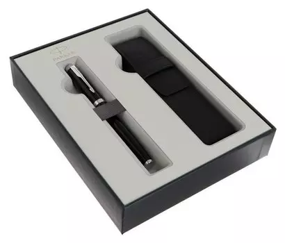 Набор Parker IM Core Gift 20, ручка перьевая Parker IM Core F321 Black CT M + чехол для ручки (2122001)