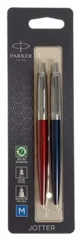 Набор Parker Jotter Core Value Pack: шар ручка красн/корп+ гел син/корп, 1.0мм, блистер