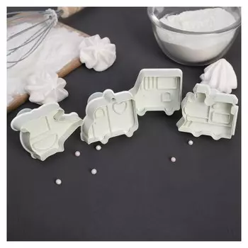 Набор плунжеров кондитерских «Машинки», 5×6 см, 4 шт