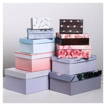 Набор подарочных коробок 10 в 1 «Цветы», 12 х 7 х 4 - 32,5 х 20 х 12,5 см