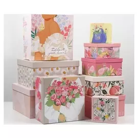 Набор подарочных коробок 10 в 1 «Girl», 10.2 × 10.2 × 6–28.2 × 28.2