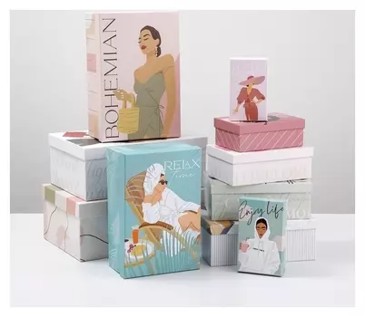 Набор подарочных коробок 10 в 1 Girl, 12 × 7 × 4 - 32.5 × 20 × 12.5 см