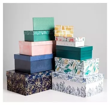 Набор подарочных коробок 10 в 1 «Нежность», 12 х 7 х 4 - 32,5 х 20 х 12,5 см