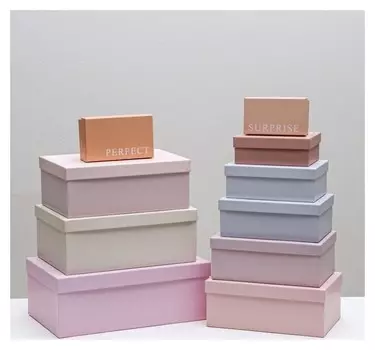 Набор подарочных коробок 10 в 1 «Нежный», 12 × 7 × 4 - 32.5 × 20 × 12.5 см