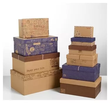Набор подарочных коробок 10 в 1 «Почта», 12 × 7 × 4 - 32.5 × 20 × 12.5 см