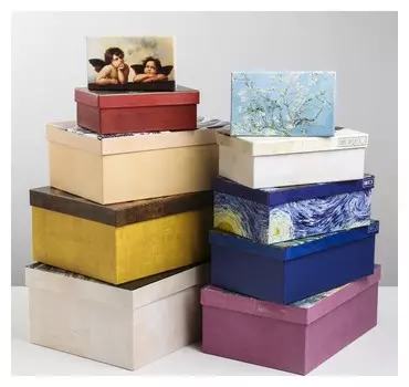 Набор подарочных коробок 10 в 1 «Высокое искусство», 12 × 7 × 4 - 32.5 × 20 × 12.5 см