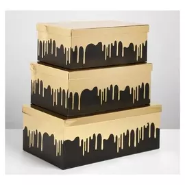 Набор подарочных коробок 3 в 1 «Золото», 26 × 17 × 10‒32.5 × 20 × 12.5 см