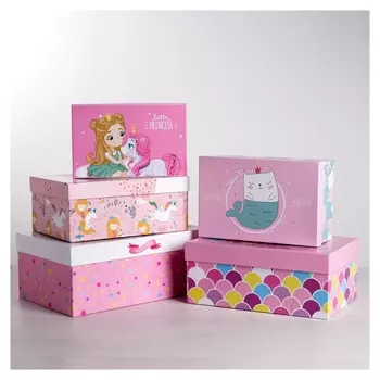Набор подарочных коробок 5 в 1 «Маленькой принцессе», 22 х 14 х 8,5 - 32,5 х 20 х 12,5 см