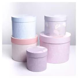 Набор подарочных коробок 5 в 1 «Нежный», 13 × 13,5‒19.5 × 23 см