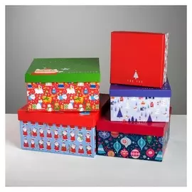 Набор подарочных коробок 5 в 1 «Радости и счастья», 14 × 14 × 8‒22 × 22 × 12 см