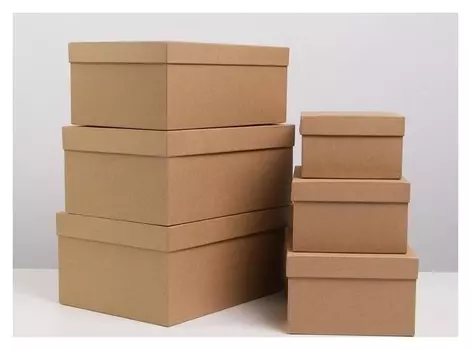 Набор подарочных коробок 6 в 1 «Крафт», 20 х 12.5 х 7.5 ‒ 32.5 х 20 х 12.5 см