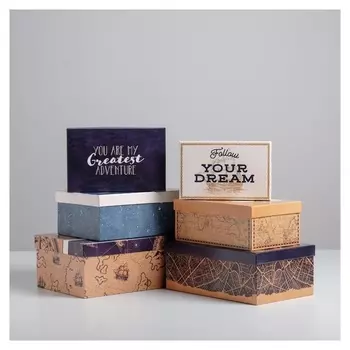 Набор подарочных коробок 6 в 1 «Морской», 20 х 12.5 х 7.5 ‒ 32.5 х 20 х 12.5 см