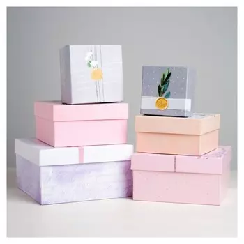 Набор подарочных коробок 6 в 1 «Романтика», 20 х 20 х 11 - 10 х 10 х 6 см