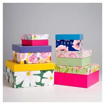 Набор подарочных коробок 6 в 1 «Свежесть», 10 х 10 х 6 - 20 х 20 х 11 см