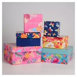 Набор подарочных коробок 6 в 1 «Тропики», 10 х 10 х 6 - 20 х 20 х 11 см