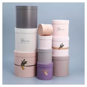 Набор подарочных круглых коробок 10 в1 «Эко», 10 х 10 - 23,5 х 23,5 см