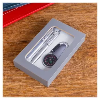 Набор подарочный 3в1 (2 ручки, карабин-компас)