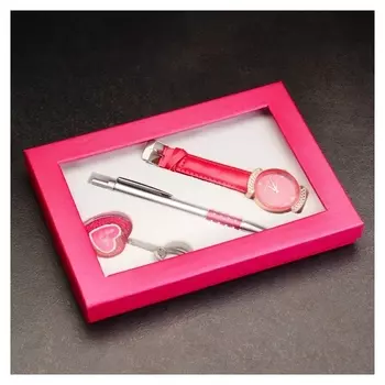 Набор подарочный 3в1 (Ручка, часы, брелок)