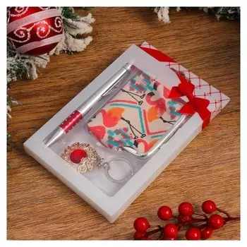 Набор подарочный 3в1 (Ручка, кошелек, брелок)