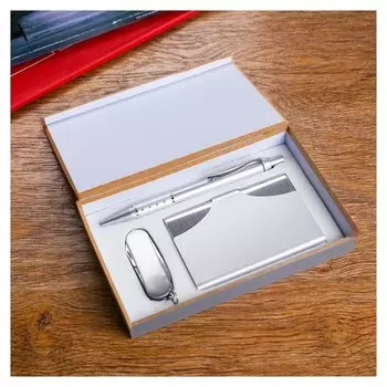 Набор подарочный 3в1 (Ручка, визитница, нож 3в1)