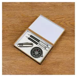 Набор подарочный 4в1 (2 ручки, нож 3в1, компас)