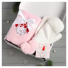 Набор подарочный Catmas плед, варежки, брелок