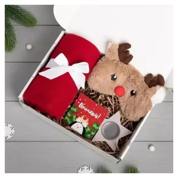 Набор подарочный плед и аксессуары Теплых объятий