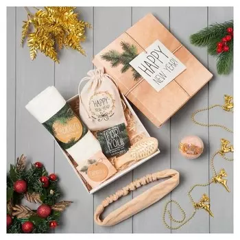 Набор подарочный полотенце и аксессуары Happy New Year