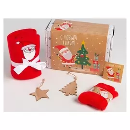 Набор подарочный Santa: плед, носки, игрушка