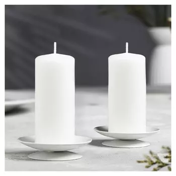 Набор подсвечников "Лотос", белый (2 штуки)