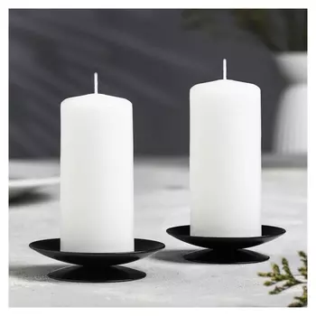 Набор подсвечников "Лотос", черный (2 штуки)