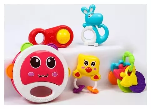 Набор погремушек «Радость малыша», с эластичными деталями, 5 шт