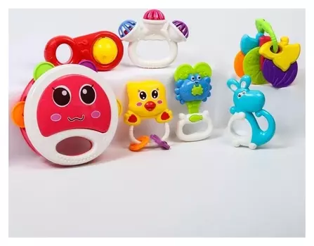 Набор погремушек «Радость малыша», с эластичными деталями, 7 шт