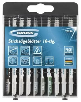 Набор полотен для электролобзика универсальный, 10 шт, Profi, пластиковый кейс
