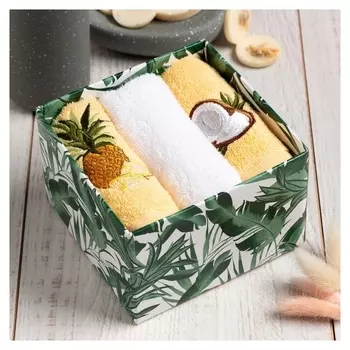 Набор полотенец этель Fruits 30х30 см-3шт, 100% хлопок 340 г/м2