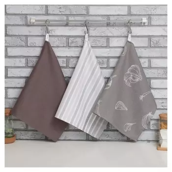 Набор полотенец этель "Овощи" 40х60 см - 3 шт., 100% хлопок