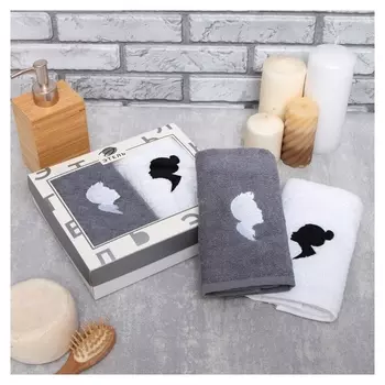 Набор полотенец этель "Парочка" 30х60 см-2 шт, 100% хлопок, 340г/м2