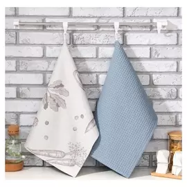 Набор полотенец "Этель" обед 40х60 см - 2 шт., цвет серый, 100% хлопок