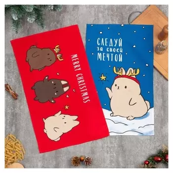 Набор полотенец кух. доляна Bunnies 35х60 см - 2 шт, 100% хл