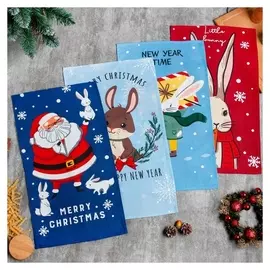 Набор полотенец кух. доляна Merry Christmas 35х60 см - 4 шт, 100% хл