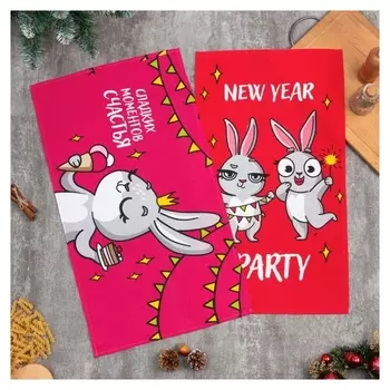 Набор полотенец кух. доляна New Year Party 35х60 см - 2 шт, 100% хл