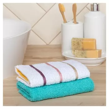 Набор полотенец Lovelife Rainbow 30х50 см - 2шт; цвет мятный, 100% хлопок, 400 гр/м2